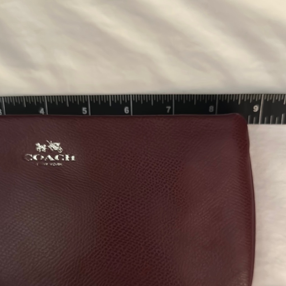Coach Burgundy Leather Clutch Wristlet - Picture 6 of 9
